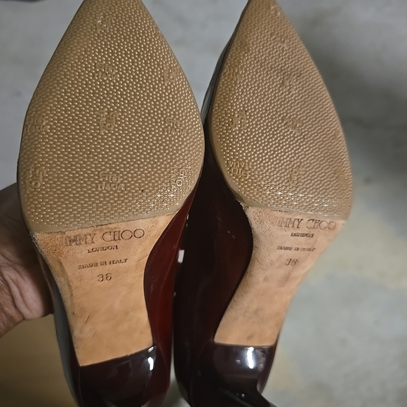 Jimmy Choo Pumps Womens Sz 6 Anouk Red Snakeskin Python Embossed Stiletto Heels - Picture 9 of 16